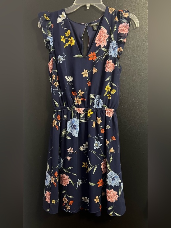 Express Dresses & Skirts - EXPRESS Navy Floral Mini Dress with Multicolor Blooms
